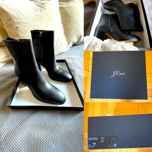 NEW: J.Crew Black Leather Ankle Boots